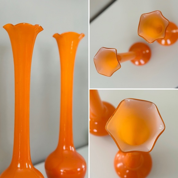 Pair of vintage orange cased vases - Picture 10 of 10